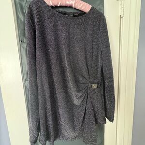 Tribal Black shimmery Textured long sleeve top